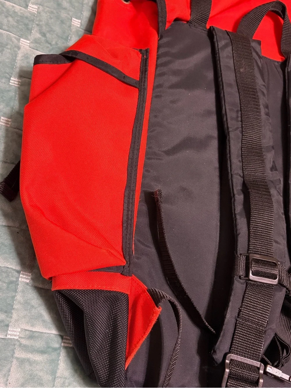 Vintage Tommy Hilfiger Orange Black Multi Pocket Backpack Hiking Travel Bag